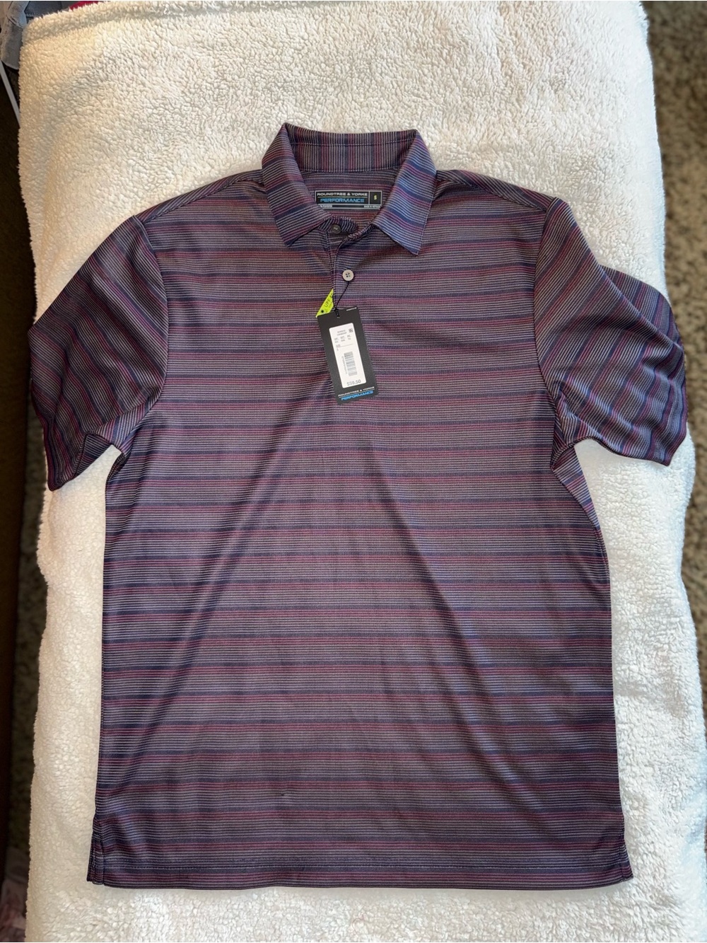 Roundtree & Yorke Performance Golf Polo Shirt UPF 40+ Size Small NWT